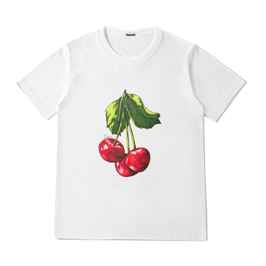 White Cherry Graphic T-Shirt