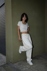 White Classic Low-Rise Baggy Jeans