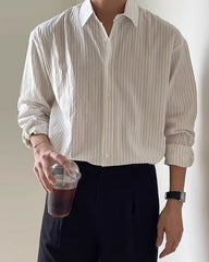 White Classic Stripes Long Sleeves Shirt