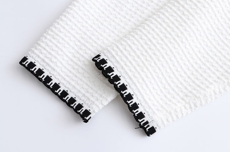 White Classic  Textured V-Neck Cardigan