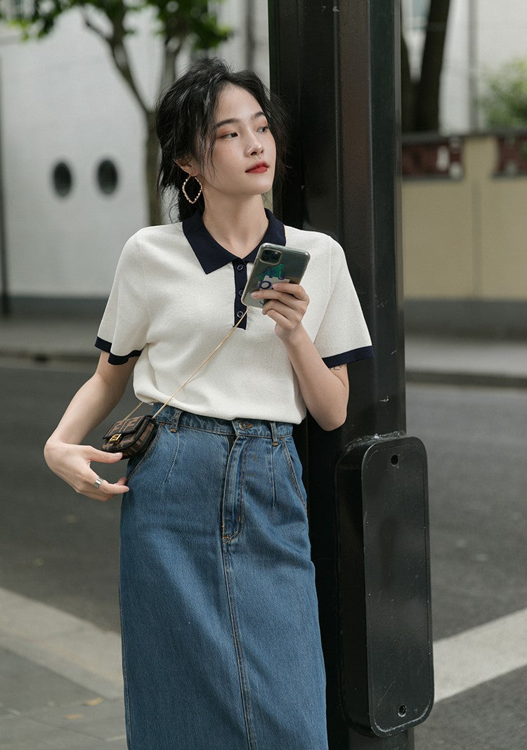 White Collared Polo Shirt