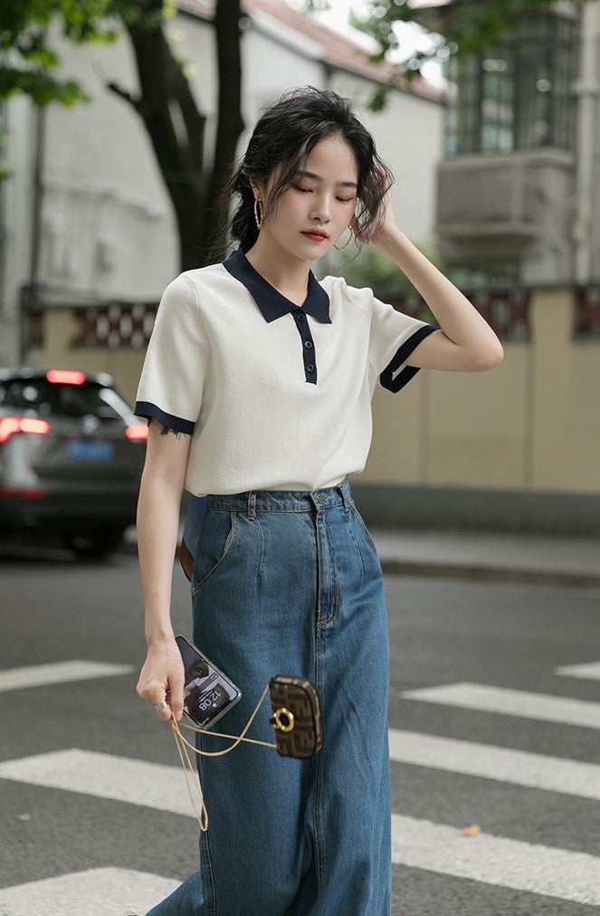 White Collared Polo Shirt