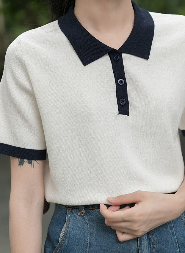 White Collared Polo Shirt