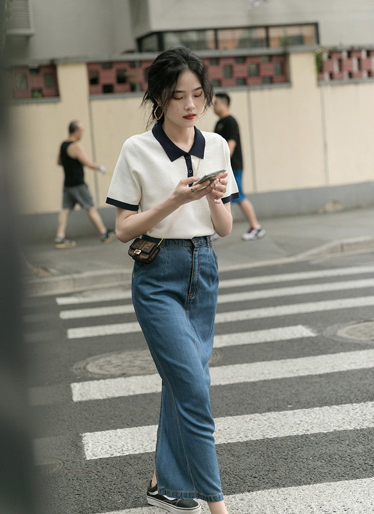 White Collared Polo Shirt