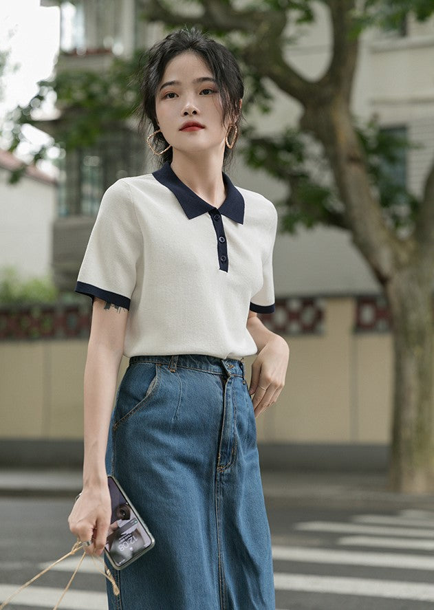 White Collared Polo Shirt