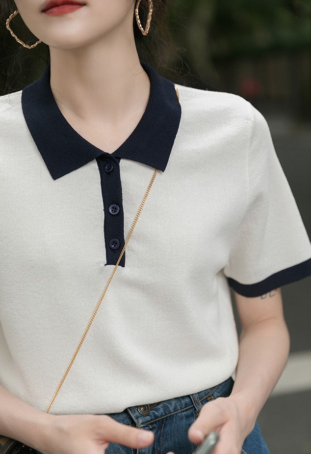 White Collared Polo Shirt