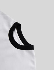 White Contrast Crewneck T-Shirt