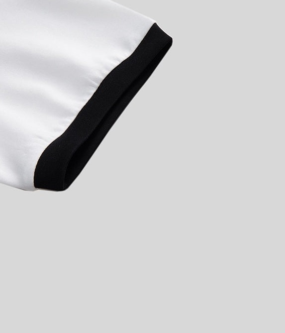 White Contrast Crewneck T-Shirt