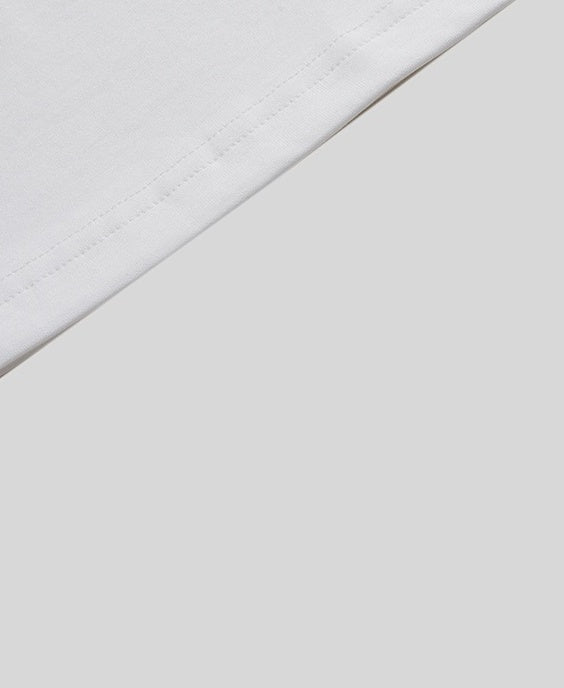White Contrast Crewneck T-Shirt