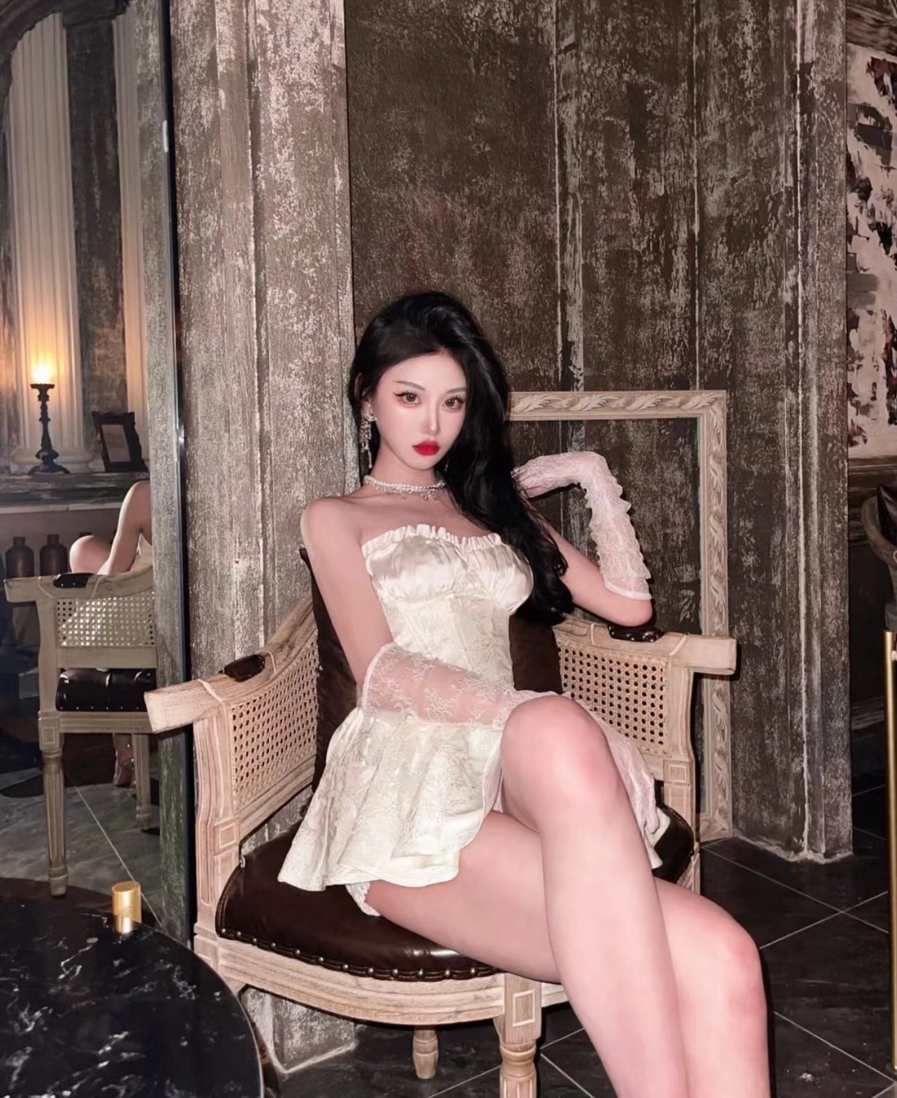White Corset Tube Mini Dress