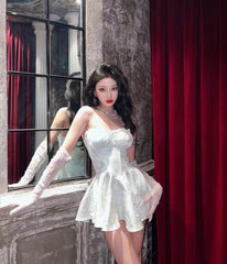 White Corset Tube Mini Dress