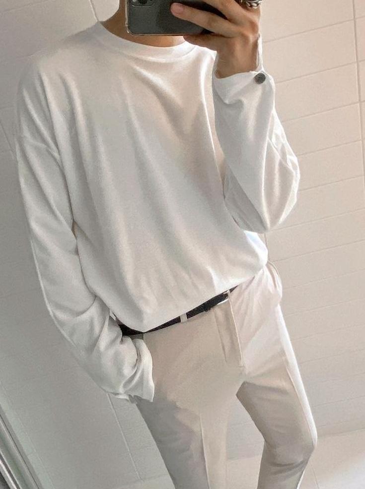 White Casual Long Sleeve Shirt