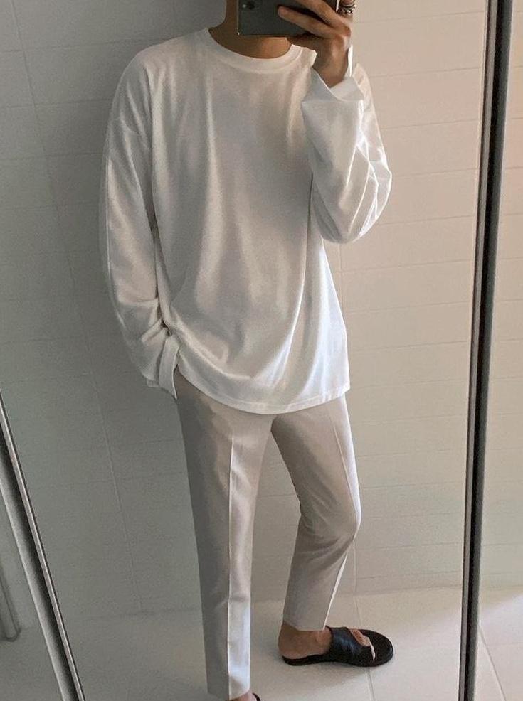 White Casual Long Sleeve Shirt