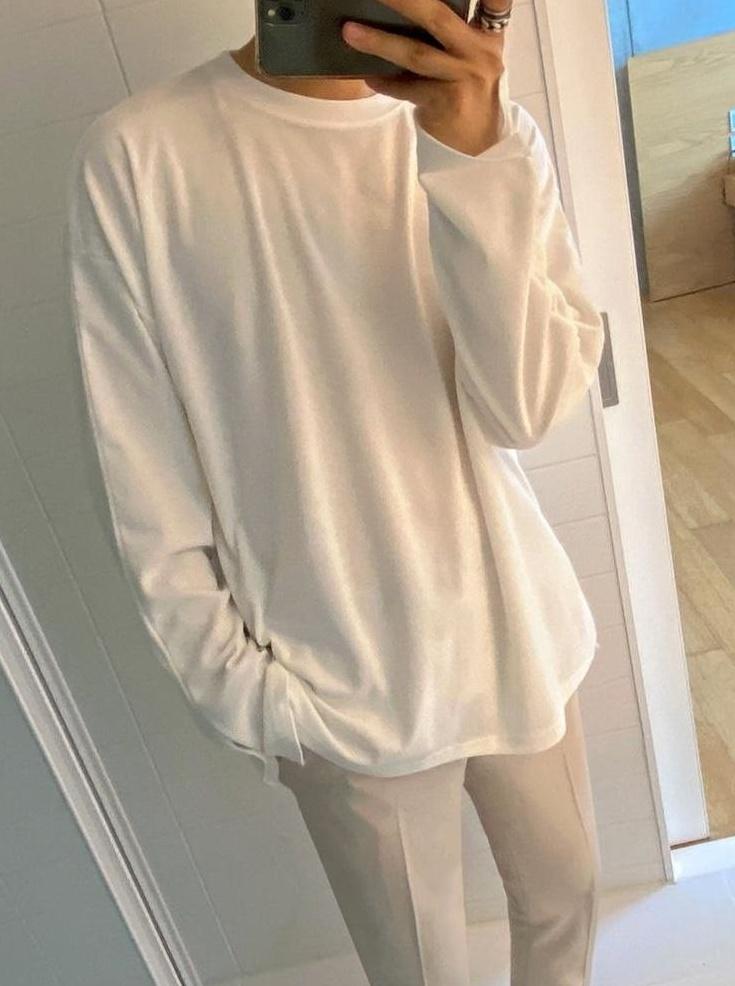 White Casual Long Sleeve Shirt