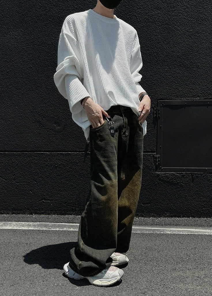 White Crew Neck Ribbed T-Shirt