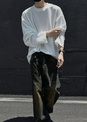 White Crew Neck Ribbed T-Shirt