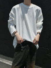 White Crew Neck Ribbed T-Shirt