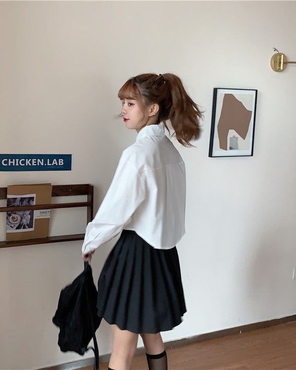 White Crop Shirt