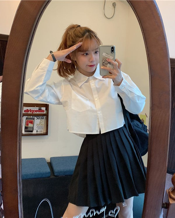 White Crop Shirt