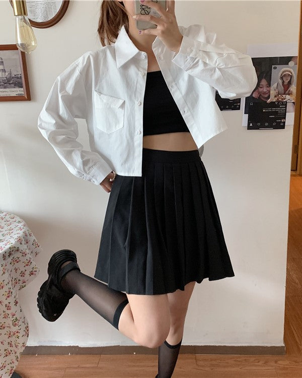 White Crop Shirt