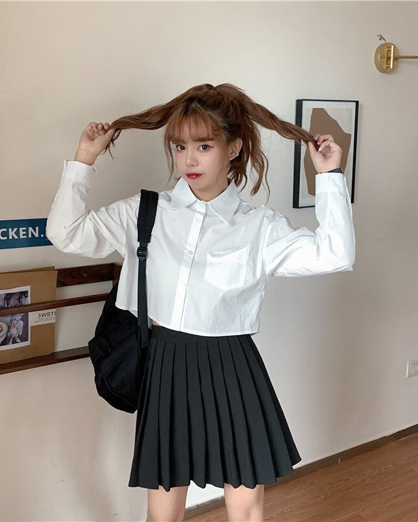White Crop Shirt