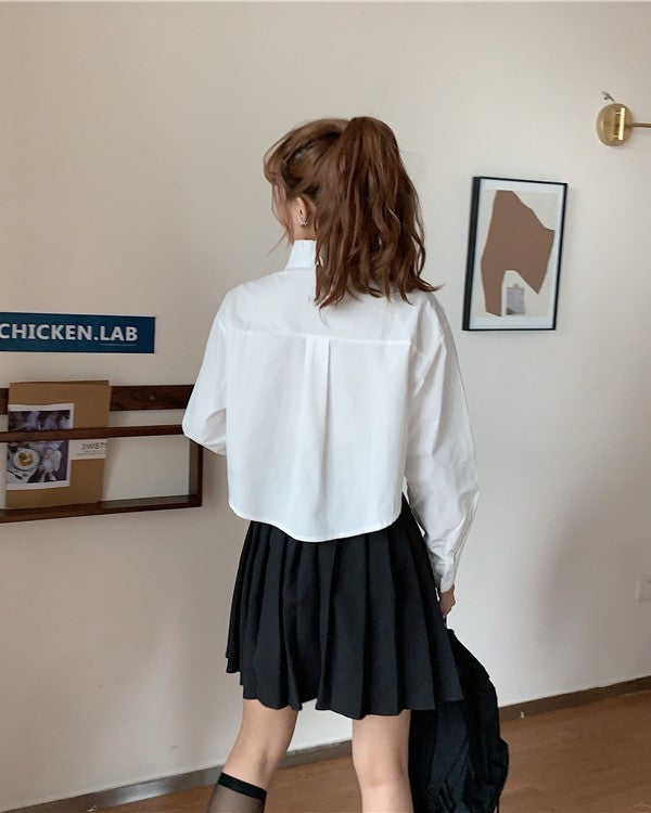 White Crop Shirt