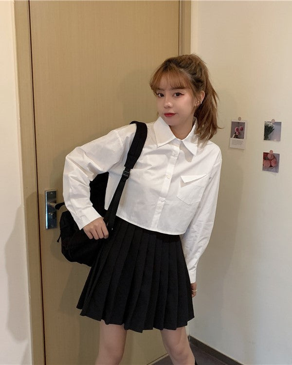 White Crop Shirt