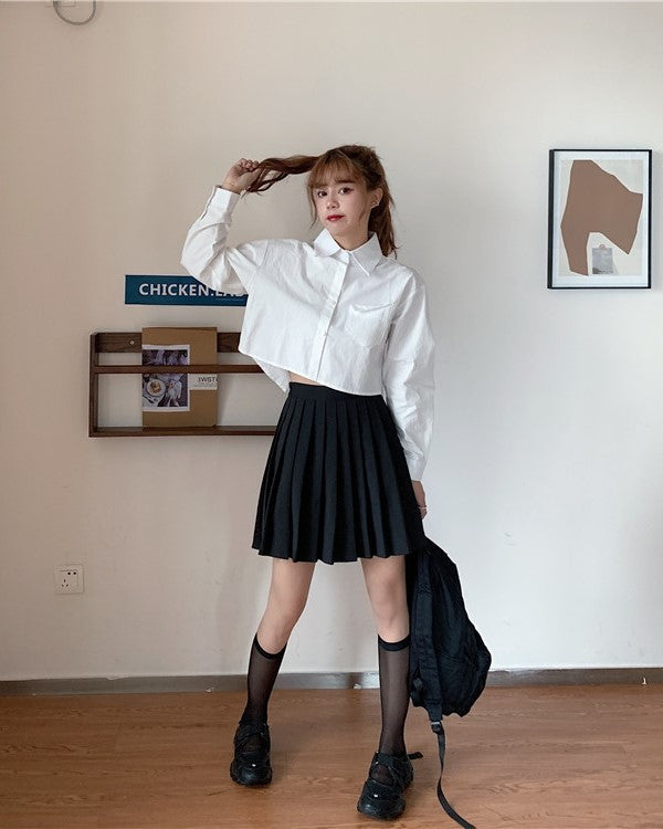 White Crop Shirt