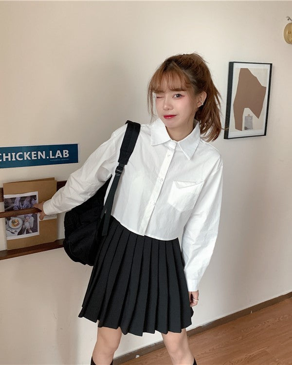 White Crop Shirt