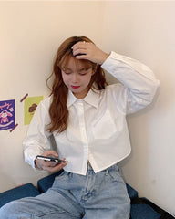 White Crop Shirt