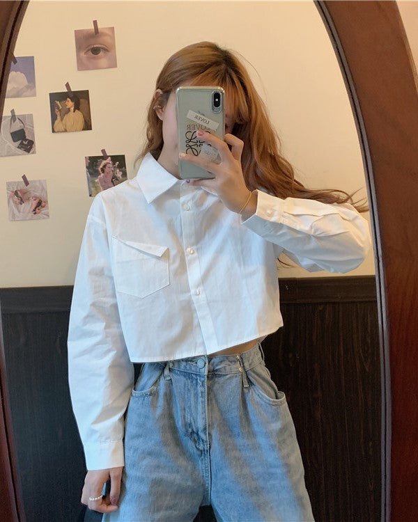 White Crop Shirt