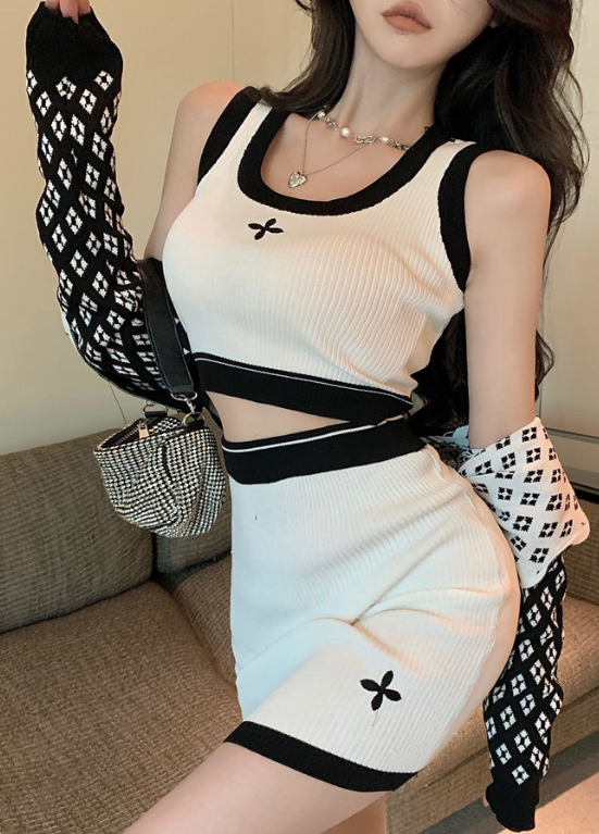 White Cross Knit Top