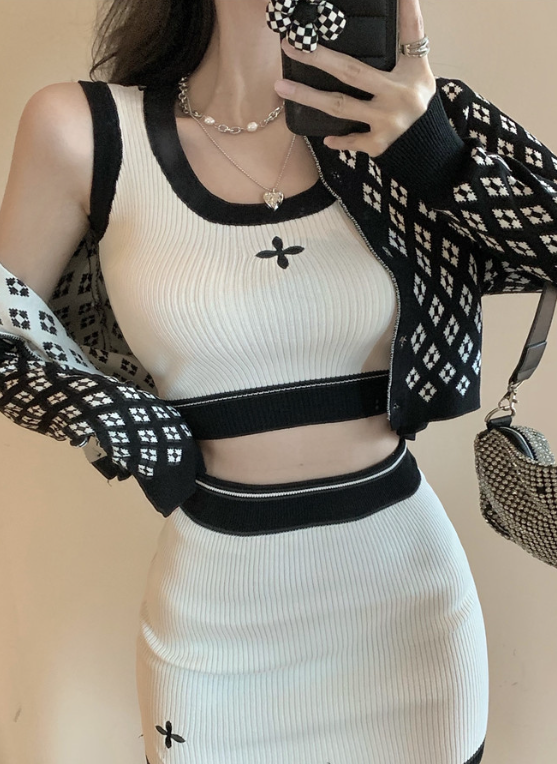 White Cross Knit Top