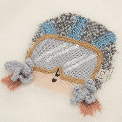 White Cute Skier Cardigan