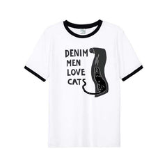 White Denim Love Cats T-Shirt