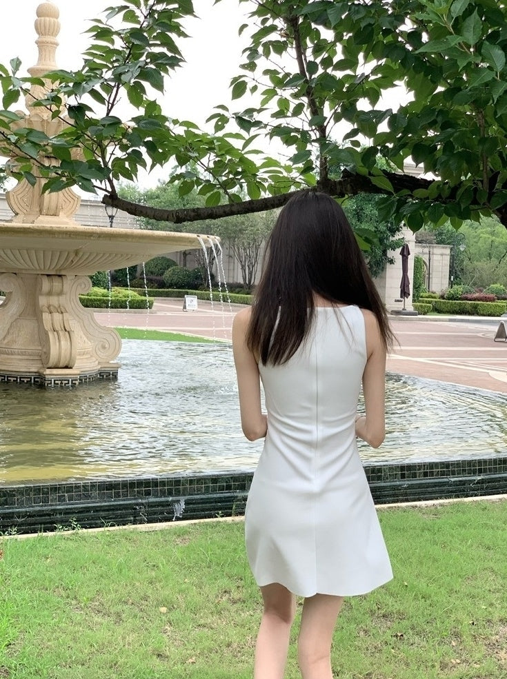 White Elegant A-Line Dress