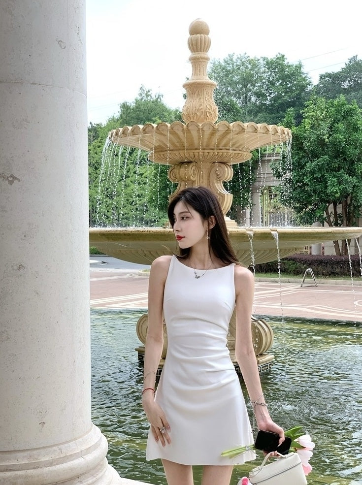 White Elegant A-Line Dress