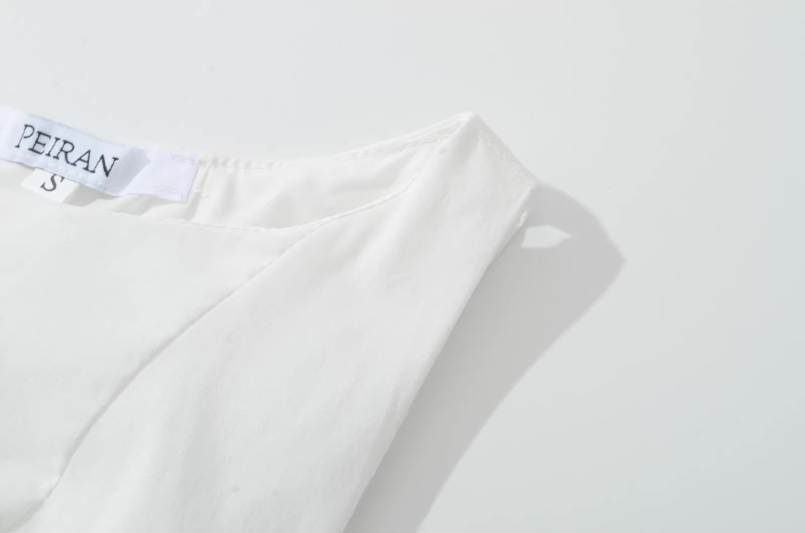 White Floral Embroidery Drop-Waist Dress