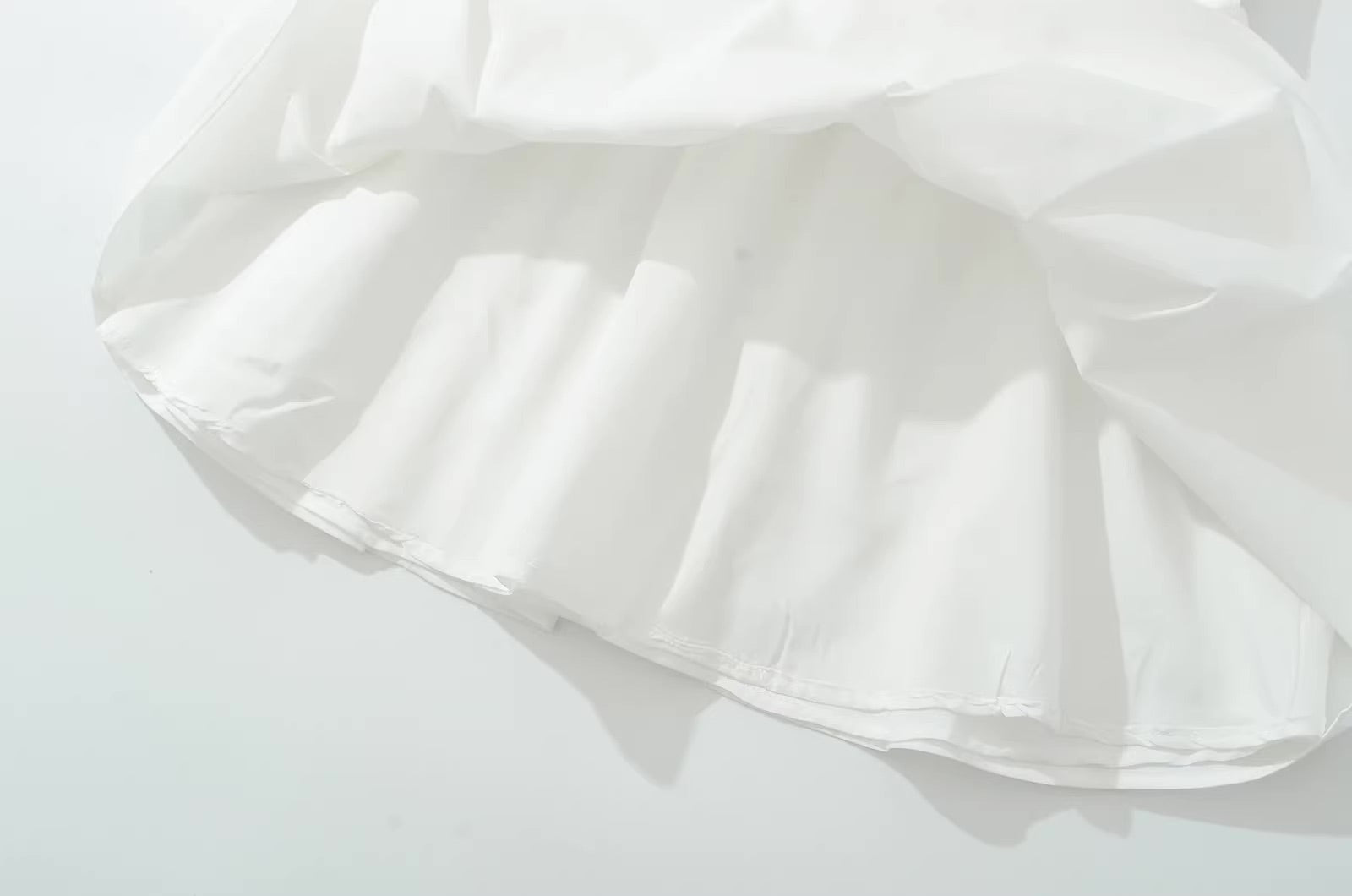 White Floral Embroidery Drop-Waist Dress