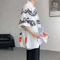 White Floral Print Tropical Shirt