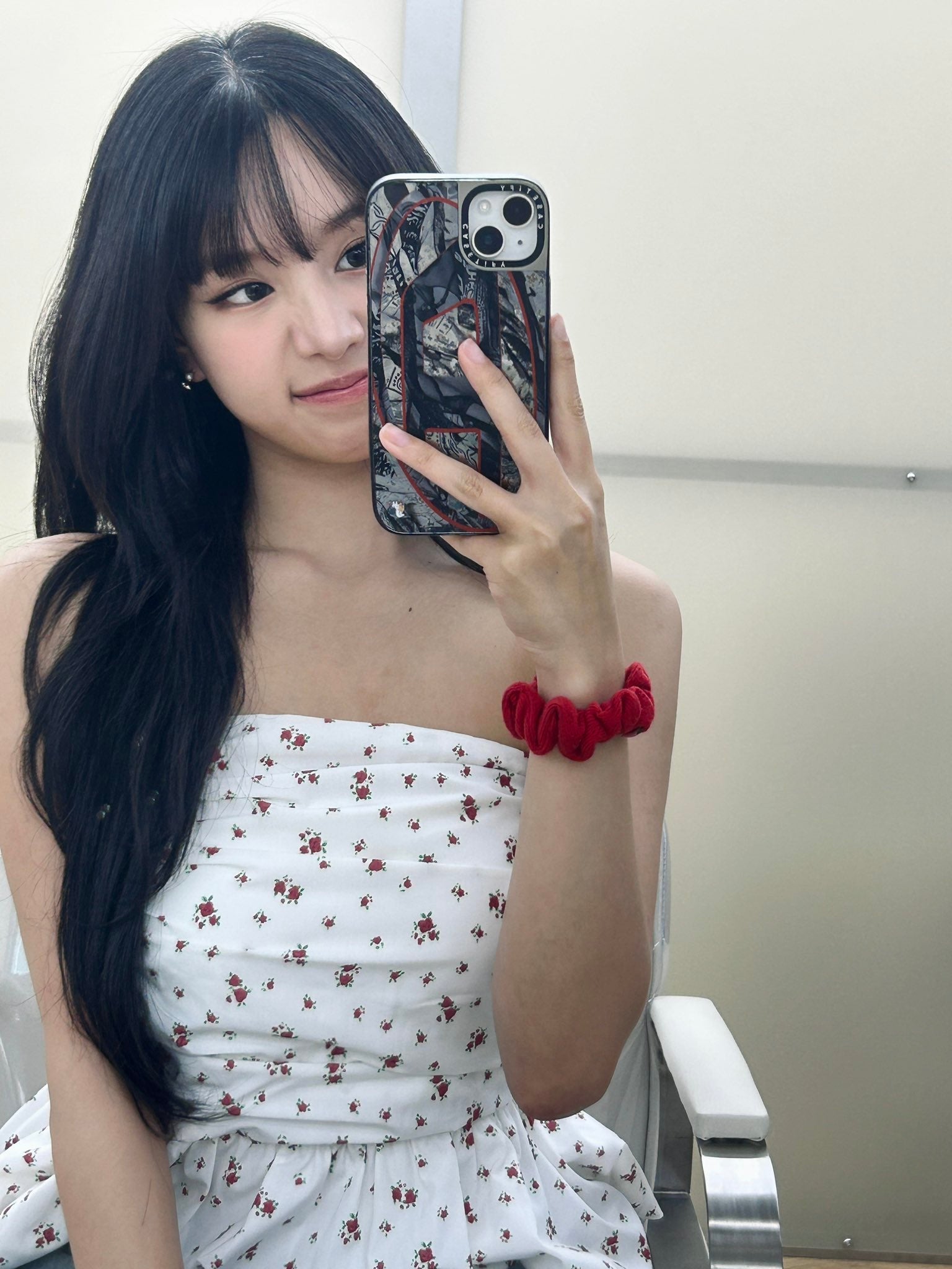 Beige Flower Pattern Tube Top