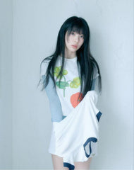 White Flower Print Crop T-Shirt