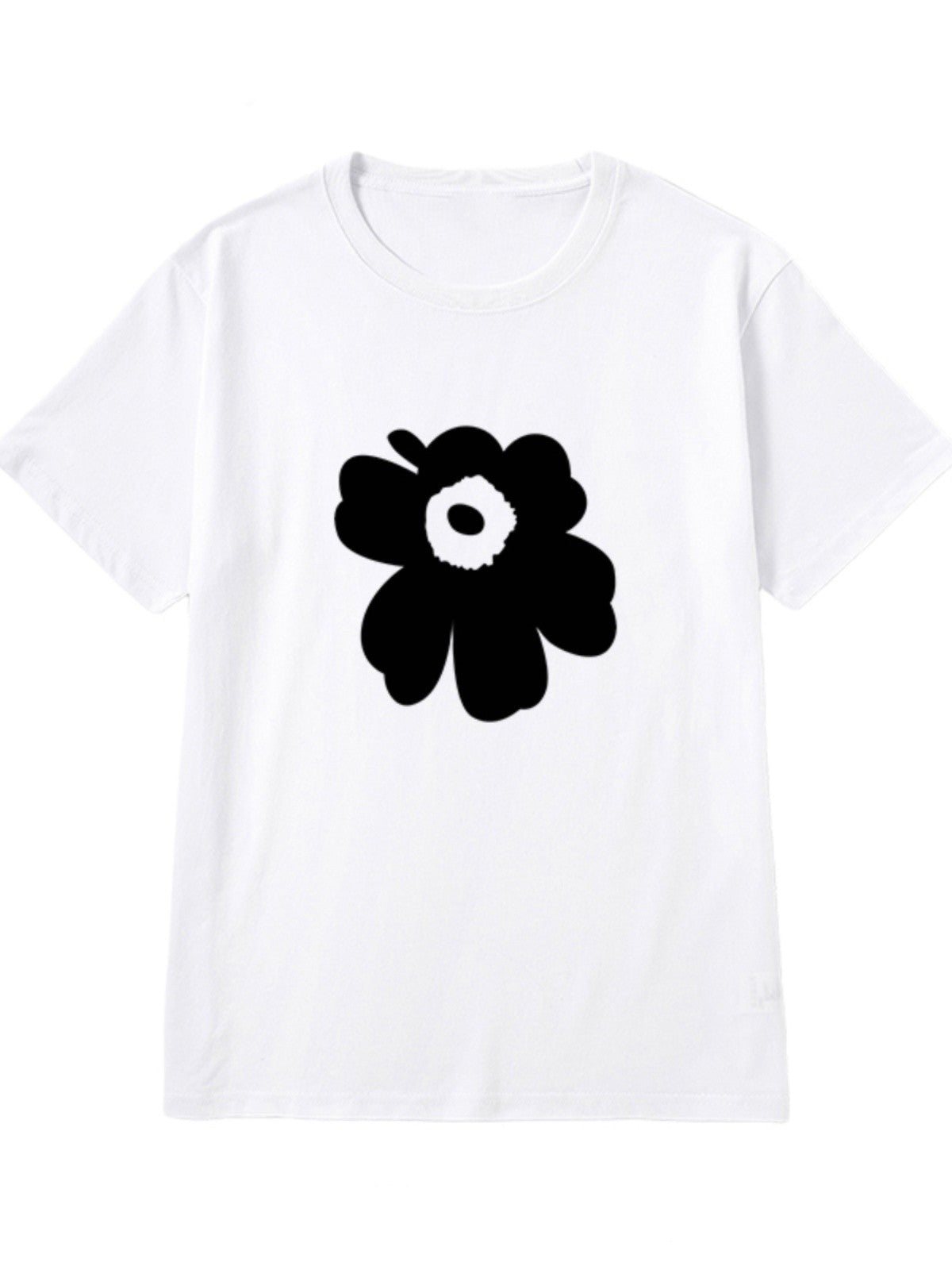 White Flower Printed T-Shirt