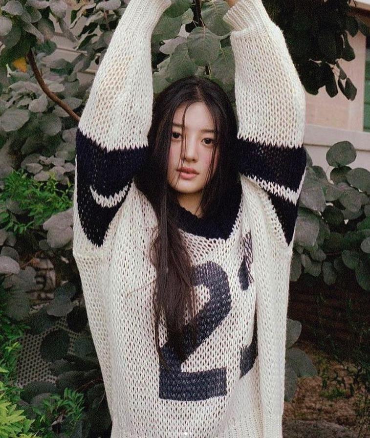 White Graphic Number Jersey Style Sweater