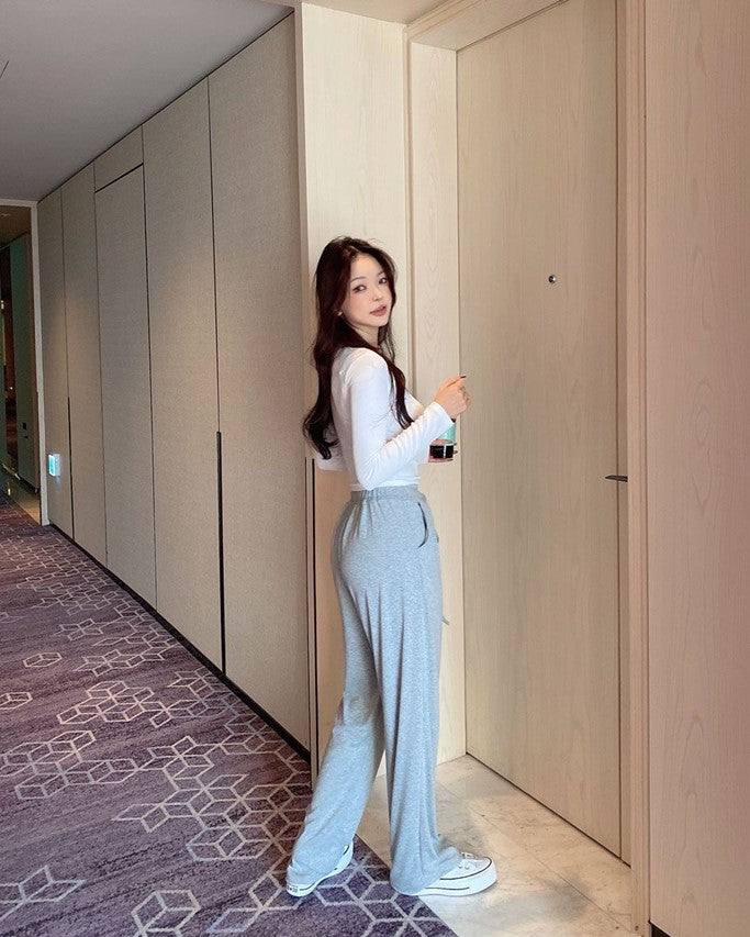 White Half-Buttoned Long Sleeves T-Shirt