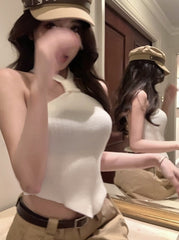 White Halte Ribbed Knitted Top