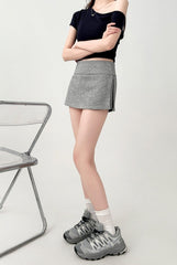 White High Waist A Line Slim Fit Skirt
