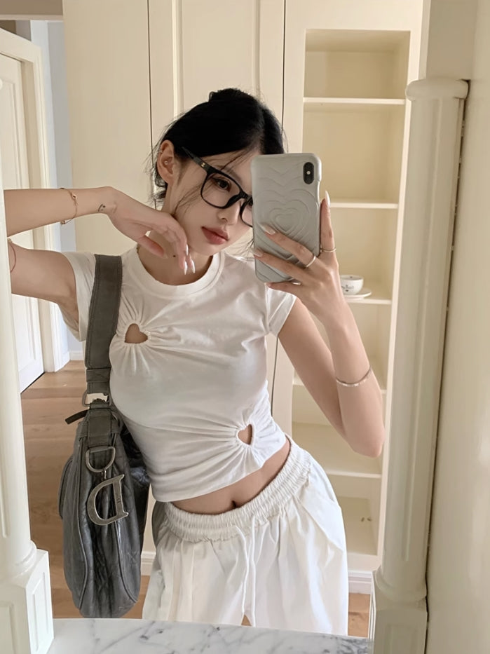 White Hollow Heart T-Shirt