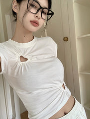 White Hollow Heart T-Shirt