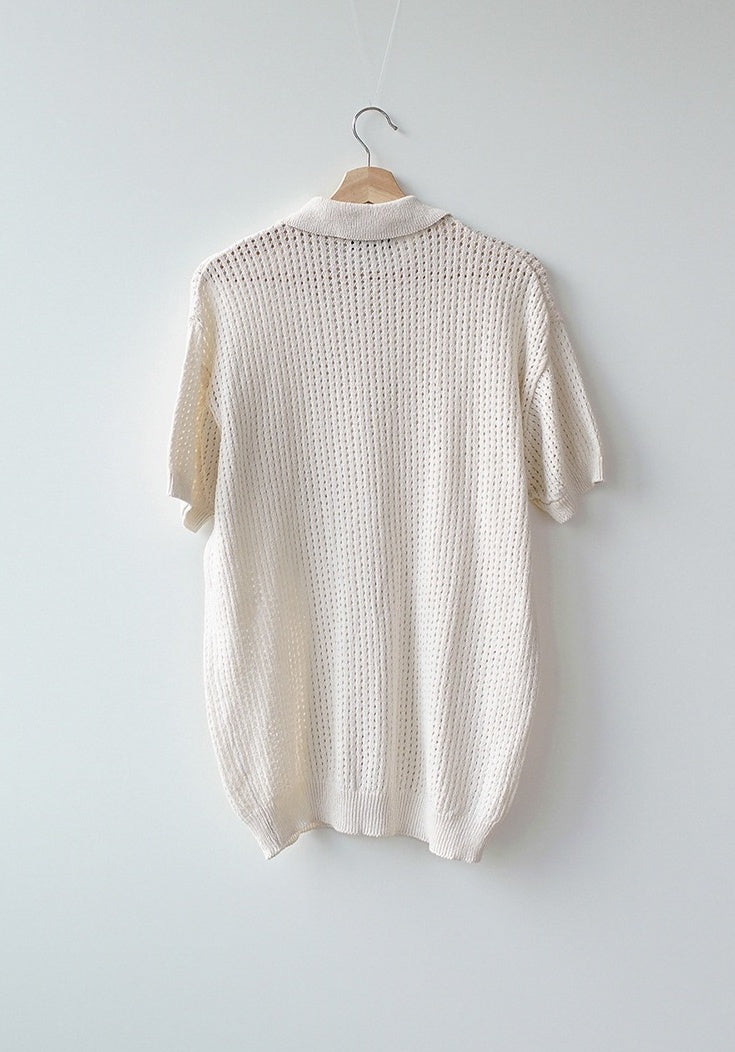 Vintage Knit Polo Short Sleeve Shirt